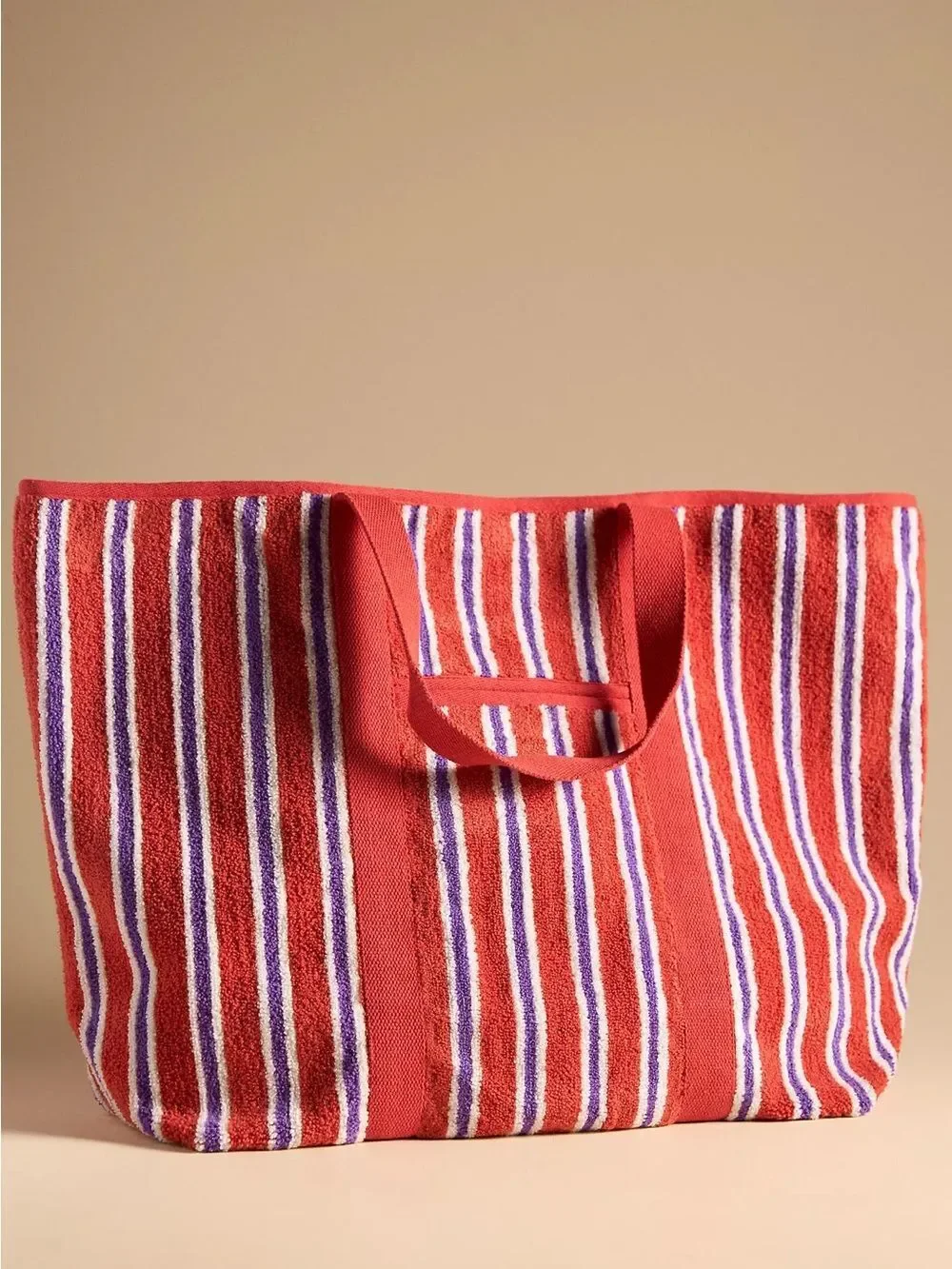 New Anthropologie Striped Terry Summer Tote One Size